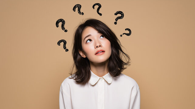 極簡タッチで描く大人の女性の疑問表情