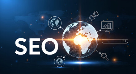 SEO Search Engine Optimization Global Marketing Digital World Copy Space