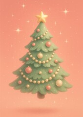 Obraz premium Festive tree with star.