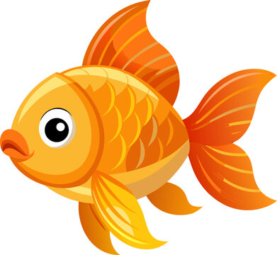 gold fish isolated on white background