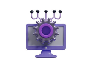 Search engine optimization icon isolated on transparent background, digital marketing concept. Website design, internet, content, SEO, hosting, server, homepage and e-commerce. 3d render illustration