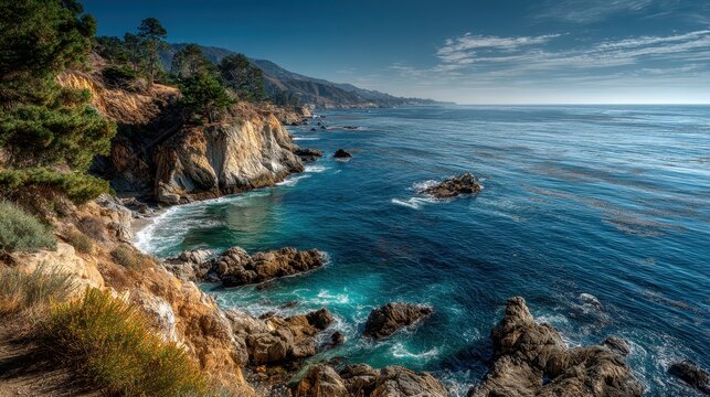 Stunning coastal scenery with serene awe inspiring vistas