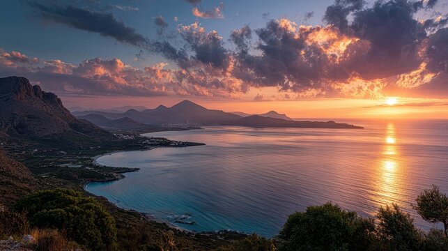 Stunning dawn above Crete the jewel of the Mediterranean