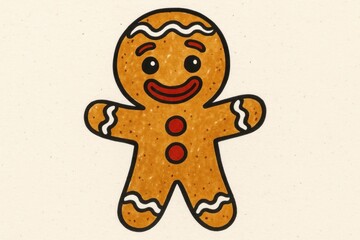 Obraz premium Cute gingerbread man background
