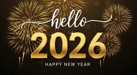 Embrace the golden glow of hello 2026 with dazzling fireworks and new year's wishes for everyone