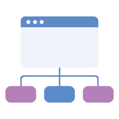 Website structure diagram flat design vector Chart organization hierarchy information Connection business internet