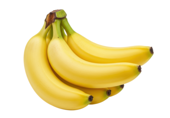 Isolated ripe yellow bananas ready to eat, a healthy source of potassium and fiber