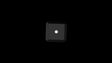 Dice floating in the air with a transparent background. looping animation