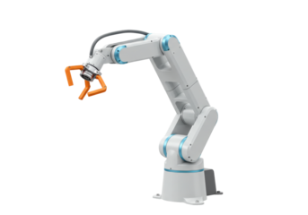 Isolated advanced robotic arm for modern manufacturing applications, automation tech