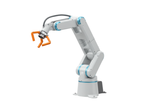 Isolated advanced robotic arm for modern manufacturing applications, automation tech