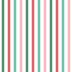 Colorful Red, Pink, and Teal Vertical Stripes Seamless Pattern for Christmas Fabric and Modern Decorative Textile