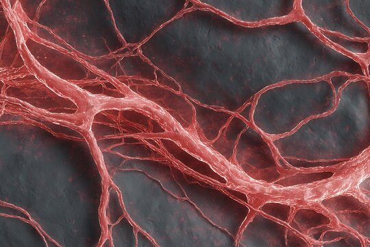 Realistic rendering of choroid plexus producing cerebrospinal fluid