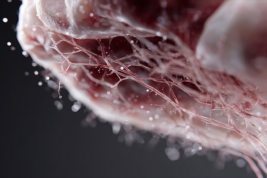 Realistic rendering of choroid plexus producing cerebrospinal fluid