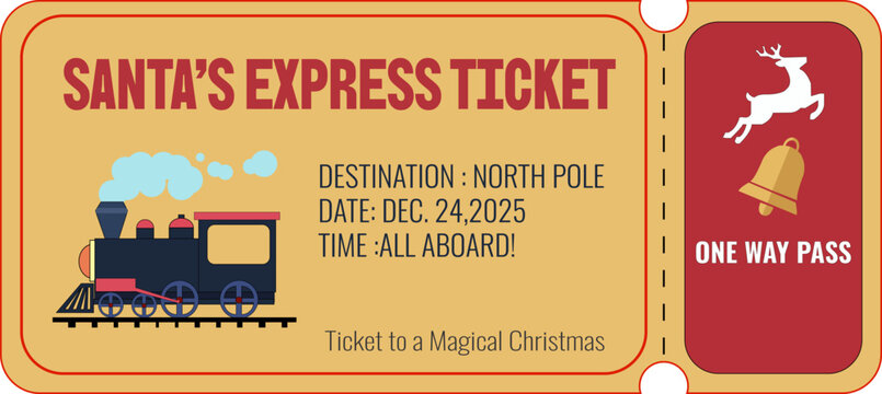 Santa's express ticket to the north pole for a magical christmas