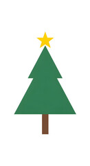 Simple Christmas Tree with Star Topper Illustration.