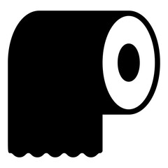 Roll of toilet paper solid icon, body hygiene concept. Vector graphics. Bathroom paper, tissue sign on white background, style icon mobile or web design.