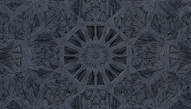 Intricate dark abstract geometric pattern with radial symmetry