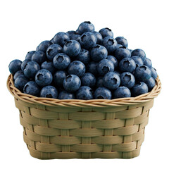 basket of blueberries ; isolated on a transparent background