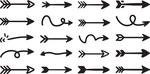 Seamless pattern of hand drawn arrows