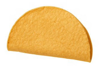 Empty crispy taco shell, a ready-to-fill golden corn tortilla for mexican cuisine, transparent background