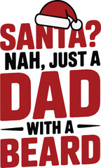 Santa Beard Funny Christmas T-Shirt Design Typography