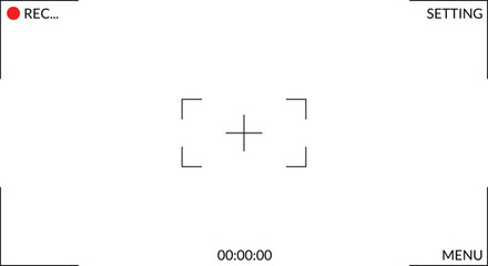 camera viewfinder screen template on isolated transparent background