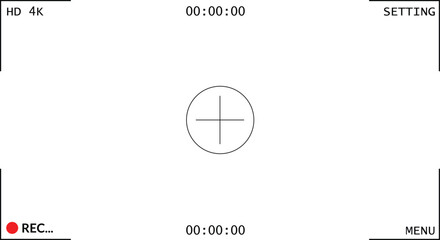 camera viewfinder screen template on isolated transparent background