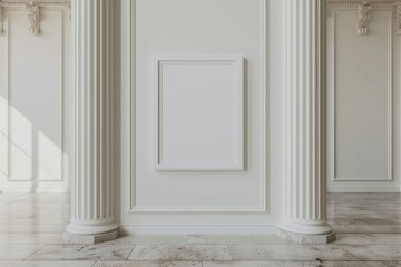 Fototapeta premium Flooring indoors interior design white board.