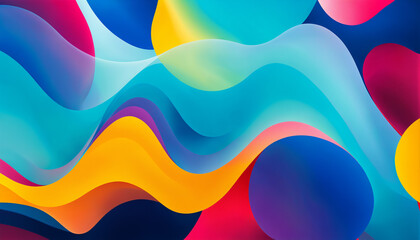 Obraz premium abstract background with vibrant flowing colorful layered waves and shapes