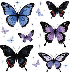 Elegant butterfly pattern with cosmic design and vibrant colors of nature