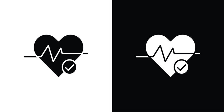 Good health icon in solid silhouette set. Vector Illustration.