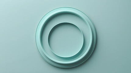 circular shape with many folds inside with light mint color background