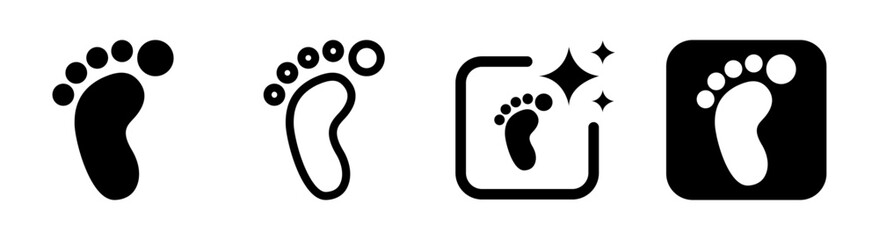 Detailed foot icon illustration showing human anatomy and structure, perfect for medical, biology, and healthcare designs in transparent black vector PNG format