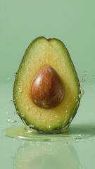 Refreshing macro shot of avocado showing texture, color, and vitality.