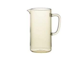Isolated pitcher for beverages, clear container for liquids, stylish table serving pitcher