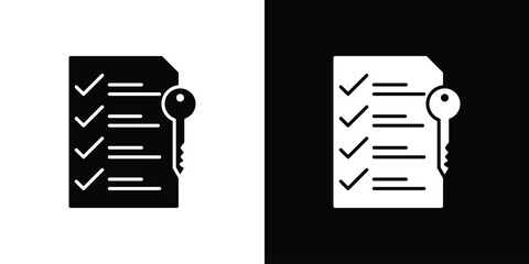 Key takeaway icon in solid silhouette set. Vector Illustration.