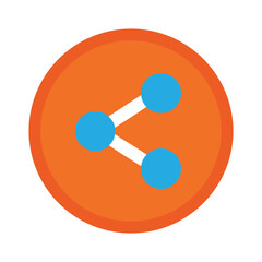 Share button isolated on white background, Vector illustration of a molecule