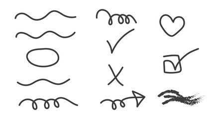 hand drawn vector illustration of different shapes