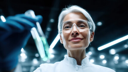Plasma, A medical researcher examines a vial containing fresh plasma in a lab setting.