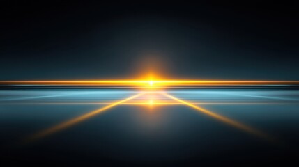 Stunning Sunset Reflection with Vibrant Colors over a Calm Water Surface Creating a Peaceful and Serene Atmosphere in a Digital Abstract Style