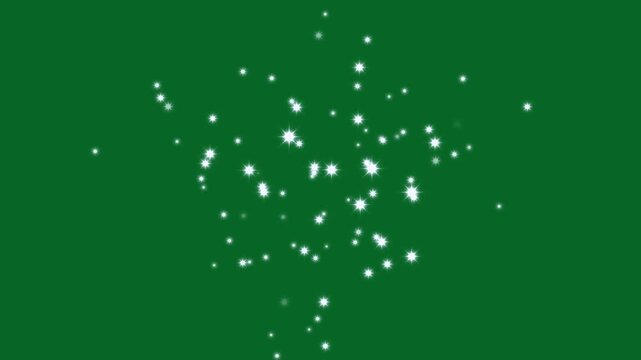 Sparkle particle glitters light trail loop animation, glowing glitter burst sparkle effect, shiny glowing gold stars on transparent green screen background overlay design element. 4k video