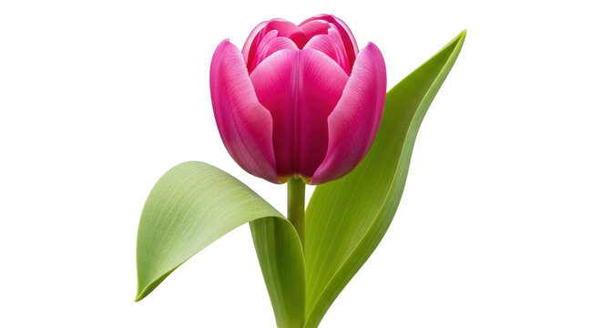 Isolated pink tulip flower, vibrant spring bloom, fresh botanical beauty, elegant bloom - Powered by Adobe