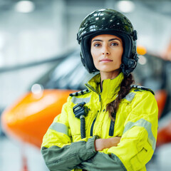 Fearless female helicopter pilot — flying high in bold command