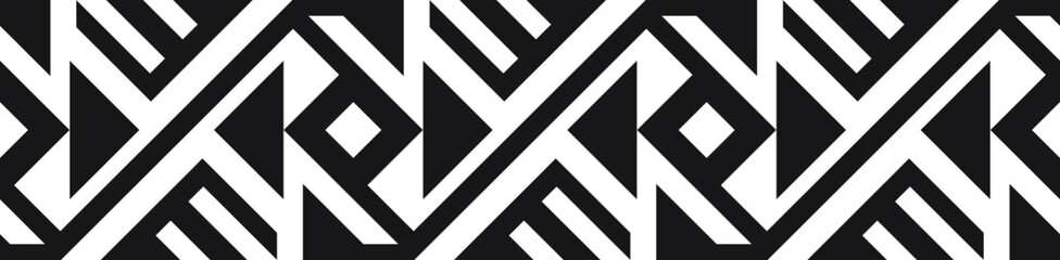 Abstract border pattern design, seamless decorative geometric frame, ethnic motif design. Universal design element.