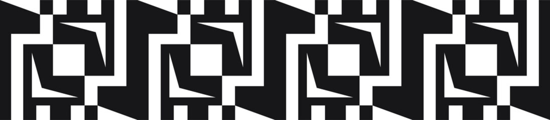 Abstract border pattern design, seamless decorative geometric frame, ethnic motif design. Universal design element.