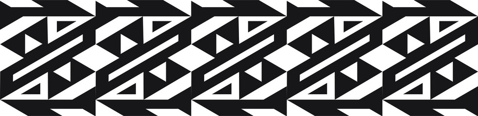 Abstract border pattern design, seamless decorative geometric frame, ethnic motif design. Universal design element.