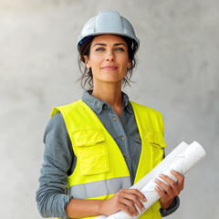 Confident female construction worker — building the future with strength and clarity