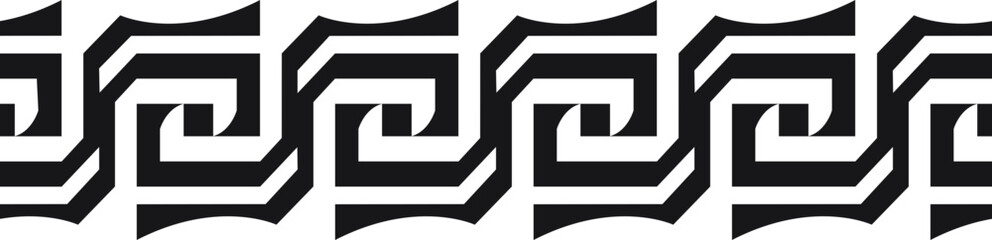 Abstract border pattern design, seamless decorative geometric frame, ethnic motif design. Universal design element.