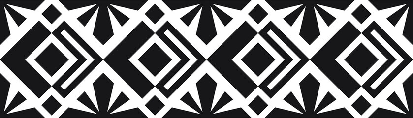 Abstract border pattern design, seamless decorative geometric frame, ethnic motif design. Universal design element.