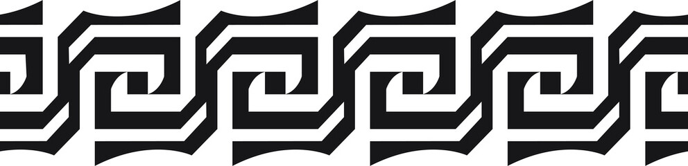 Abstract border pattern design, seamless decorative geometric frame, ethnic motif design. Universal design element.